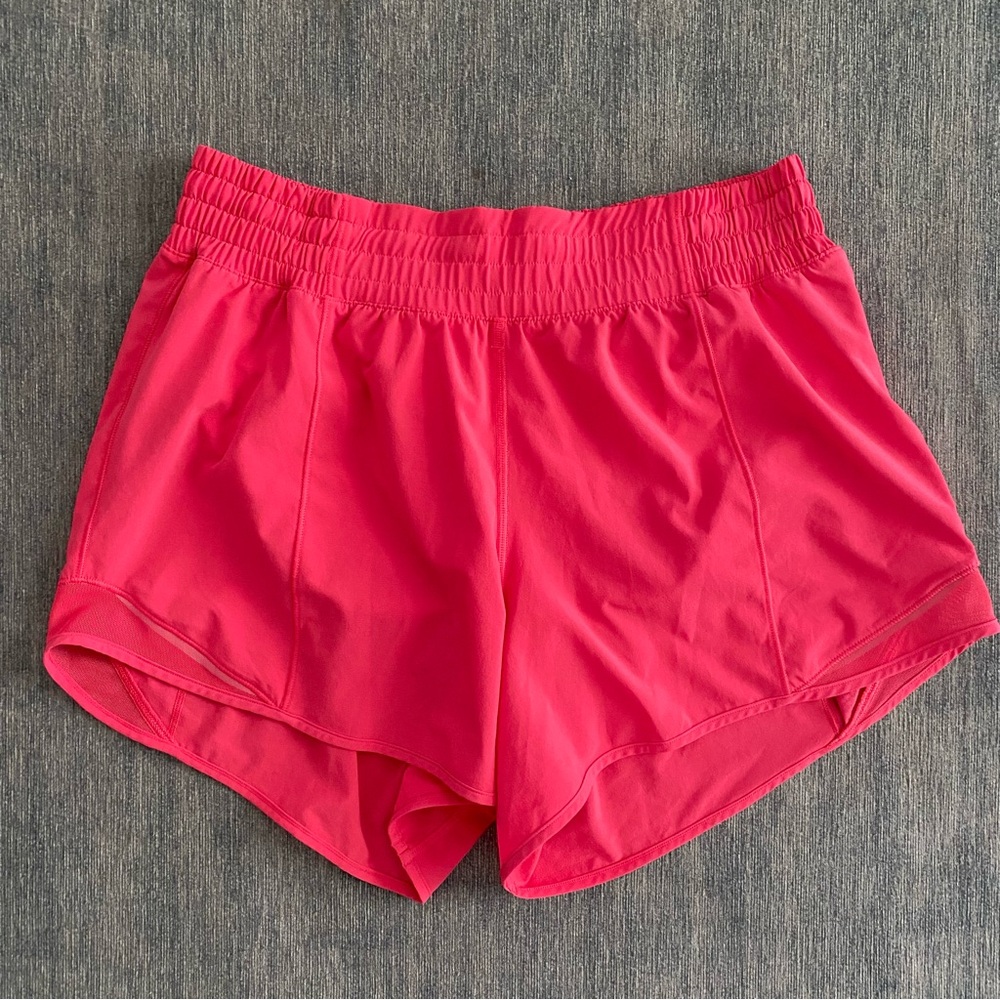 lululemon athletica Hotty Hot High-Rise Lined Short 4” in Lip Gloss Pink